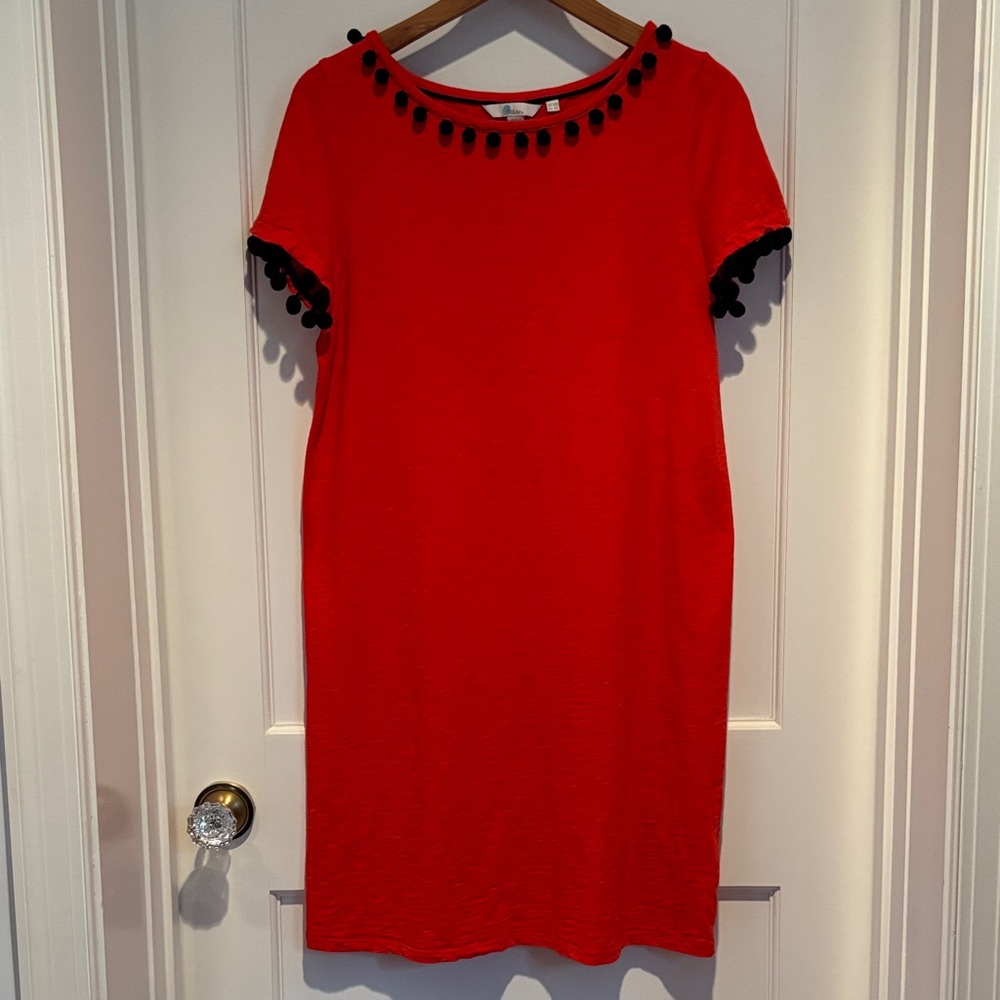 Boden Bridget Pom Pom Dress in 100% cotton